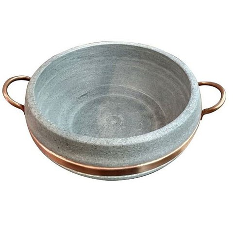 Panela Alças de Cobre Número 2 em Pedra Sabão