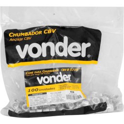 Cone para Chumbador Cbv 5/16" Rosca Nc Vonder Aço Carbono Zincado Kit 100 Unidades Fixação - 5