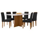 Ver imagem 4 de Mesa de Jantar Ambiente Anitta 160x90 Cm com Vidro Ype Off White e 6 Cadeiras Ana Ype Veludo Preto –