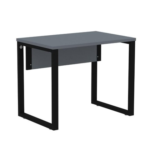Mesa Escritório P25 Tub Pandin 90 Cm (larg) Tampo Mdp Grafito Pé Aço Tubular Preto