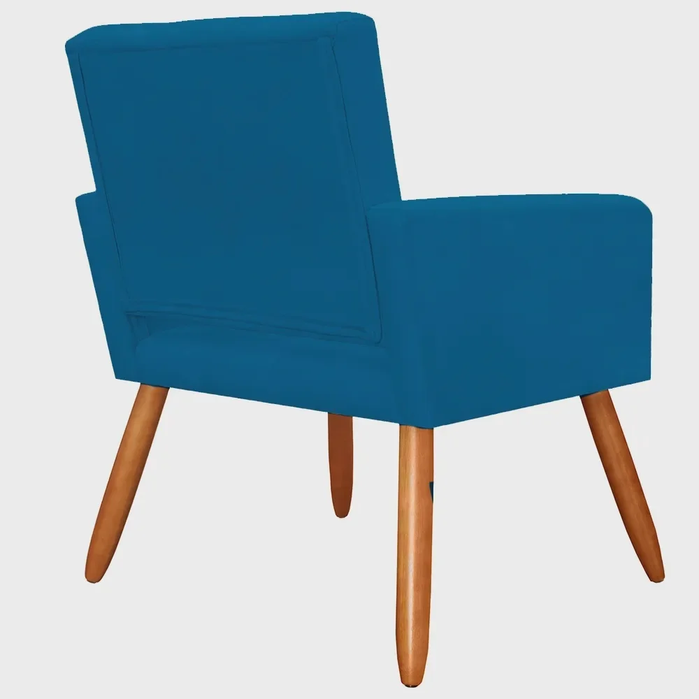 Ver imagem 2 de Poltrona Decorativa Camila Pés Palito Suede Cores - Visalar Móveis: Azul Royal