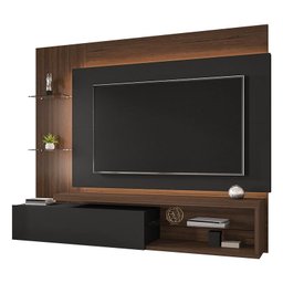 Painel Sala Copacabana para Tv até 65 Polegadas Nogal/preto Fosco - 1