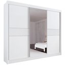 Ver imagem 1 de Guarda Roupa Los Angeles Ripado Branco 3 Portas 6 Gavetas D’doro