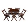Conjunto Mesa Bar 60x60cm com 4 Cadeiras Dobrável Imbuia / Liso - 1