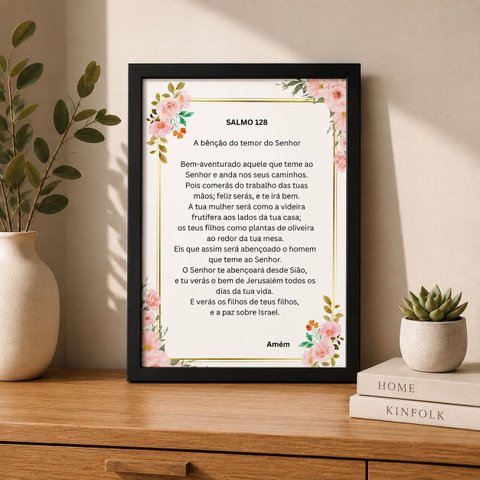 Quadro Decorativo do Salmo 128 a Benção do Temor do Senhor