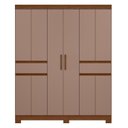 Ver imagem 2 de Guarda-Roupa 10 Portas e 02 Gavetas Olímpia Marrom/Nogueira/Capuccino
