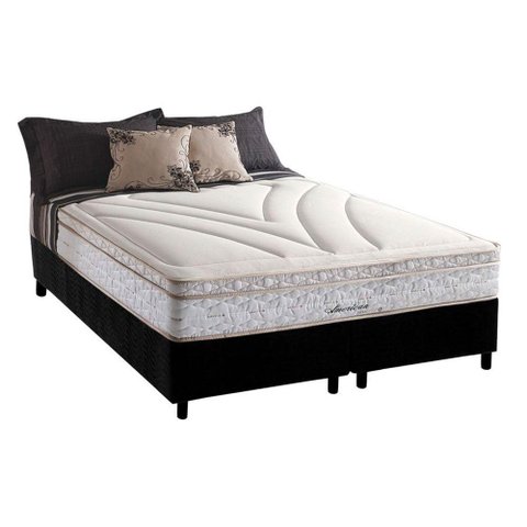 Cama Box Crc Queen +Colchão Molas Bonnel American Herval 158x198