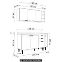 Ver imagem 5 de Armário de Cozinha Cp08 e Tampo 118cm Pérola Z34 Branco - Mpozenato