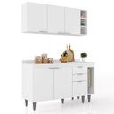 Ver imagem 1 de Armário de Cozinha Cp08 e Tampo 118cm Pérola Z34 Branco - Mpozenato