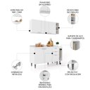 Ver imagem 4 de Armário de Cozinha Cp08 e Tampo 118cm Pérola Z34 Branco - Mpozenato