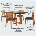 Ver imagem 2 de Mesa Restaurante Isabela 1,2m Freijó Pés Cerejeira 4 Cadeiras Manuela Bar Atendimento - Preto Veludo