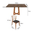 Ver imagem 4 de Mesa Restaurante Isabela 1,2m Freijó Pés Cerejeira 4 Cadeiras Manuela Bar Atendimento - Preto Veludo