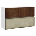 Ver imagem 1 de Armário Basculante Misto Perola 120 Cm 2 Portas Alumínio e com Vidro Reflecta Bronze Luciane