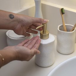 Dispenser Porta Sabonete Líquido Alcool Gel Lavado Cerâmica - 5