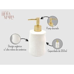 Dispenser Porta Sabonete Líquido Alcool Gel Lavado Cerâmica - 2