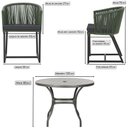 Ver imagem 2 de Mesa com 6 Cadeiras de Jantar Roma 120cm e Noronha em Alumínio Preto Corda Náutica Estofado 11 Trama