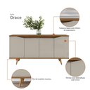 Ver imagem 3 de Buffet Aparador Grace Retrô Off White Cedro Casa D