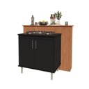 Ver imagem 6 de Kit Bancada Ilha para Cozinha + Balcão para Cooktop 0,80m 5 Bocas 2 Portas Turim Preto