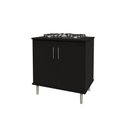 Ver imagem 4 de Kit Bancada Ilha para Cozinha + Balcão para Cooktop 0,80m 5 Bocas 2 Portas Turim Preto