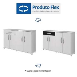 Balcão de Cozinha 4 Portas 1 Gaveta Campinas Espresso Móveis - 5