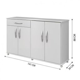 Balcão de Cozinha 4 Portas 1 Gaveta Campinas Espresso Móveis - 4