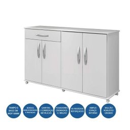 Balcão de Cozinha 4 Portas 1 Gaveta Campinas Espresso Móveis - 7