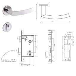 Fechadura Externa Brava 1086593/55 - Inox Polido Arouca - 2