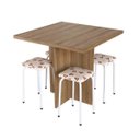 Ver imagem 2 de Conjunto Mesa e 4 Bancos Estofados Verona Bege/Madeirado/Marrom