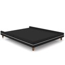 Ver imagem 1 de Cama Casal Base Box Pés Madeira 203cm Suném P05 Veludo Preto - Lyam Decor