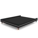 Ver imagem 4 de Cama Casal Base Box Pés Madeira 203cm Suném P05 Veludo Preto - Lyam Decor