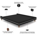Ver imagem 5 de Cama Casal Base Box Pés Madeira 203cm Suném P05 Veludo Preto - Lyam Decor