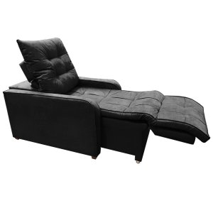 Poltrona Retratil e Reclinavel Com Rodape Regulavel Azera Preto