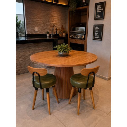 2U Banqueta Baixa Madeira Encosto Bancada Cozinha Premium Pé Palito Corissimo Verdemilitar