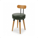 Ver imagem 3 de 2u Banqueta Baixa Madeira Encosto Bancada Cozinha Premium Pé Palito Corissimo Verdemilitar