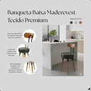 Ver imagem 7 de 2U Banqueta Baixa Madeira Encosto Bancada Cozinha Premium Pé Palito Corissimo Verdemilitar
