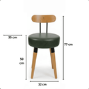 Ver imagem 2 de 2u Banqueta Baixa Madeira Encosto Bancada Cozinha Premium Pé Palito Corissimo Verdemilitar