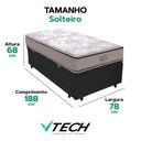 Ver imagem 4 de Bicama Baú Solteiro com Colchão Four Season Madeira Preta Vtech