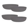 Jogo de Prato de Sopa de Plástico Cinza 20cm 1.1 Litro 4 Pcs - 1