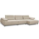 Ver imagem 7 de Sofá 4 Lugares com Chaise para Sala Living 321cm Modular Pés Industrial Oslo L06 Couro Bege Areia -