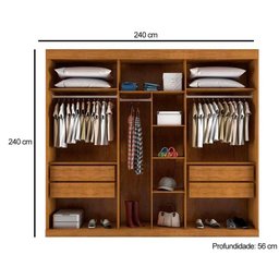 Guarda Roupa Casal 6 Portas e 4 Gavetas Curitiba Branco - Bianchi - 2