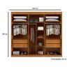 Guarda Roupa Casal 6 Portas e 4 Gavetas Curitiba Branco - Bianchi - 2