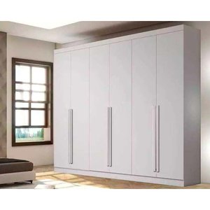 Guarda Roupa Casal 6 Portas e 4 Gavetas Curitiba Branco - Bianchi