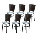 Ver imagem 1 de 6 Cadeiras para Mesa Preta Hawai Marrom Assento Floral Cor:floral Areia