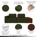 Ver imagem 3 de Sofá Ilha com Encosto e Almofadas Móveis Olimpo 285cm Modulado Linho/pu Verde/marrom G45 - Gran Belo