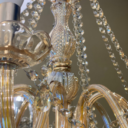 Lustre de Cristal Candelabro 8 braços Âmbar E14 - 4