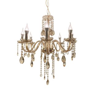 Lustre de Cristal Candelabro 8 braços Âmbar E14