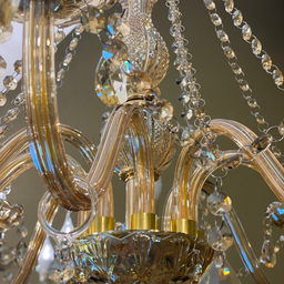 Lustre de Cristal Candelabro 8 braços Âmbar E14 - 5