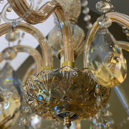 Lustre de Cristal Candelabro 8 braços Âmbar E14 - 6