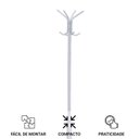 Ver imagem 3 de Mancebo Cabideiro Metal Para Roupas 8 Ganchos Arist Branco