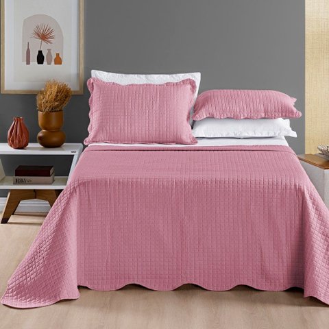 Colcha Bouti Domo Queen 03 Peças - Rosê Bia Enxovais